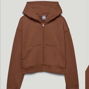 TNA cropped zip up sweatshirt - Aritzia XS extra fleece -NWOT